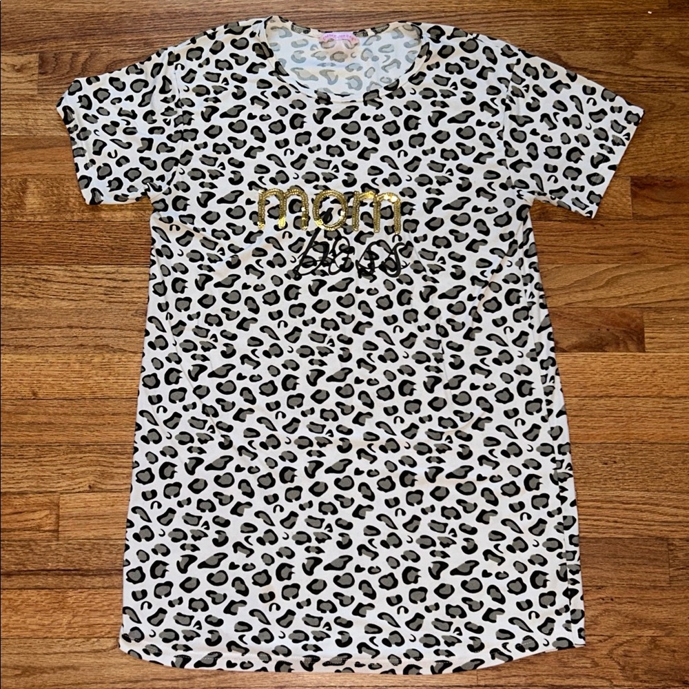 MOM BOSS Loose Fit animal print sleepwear dress NEW